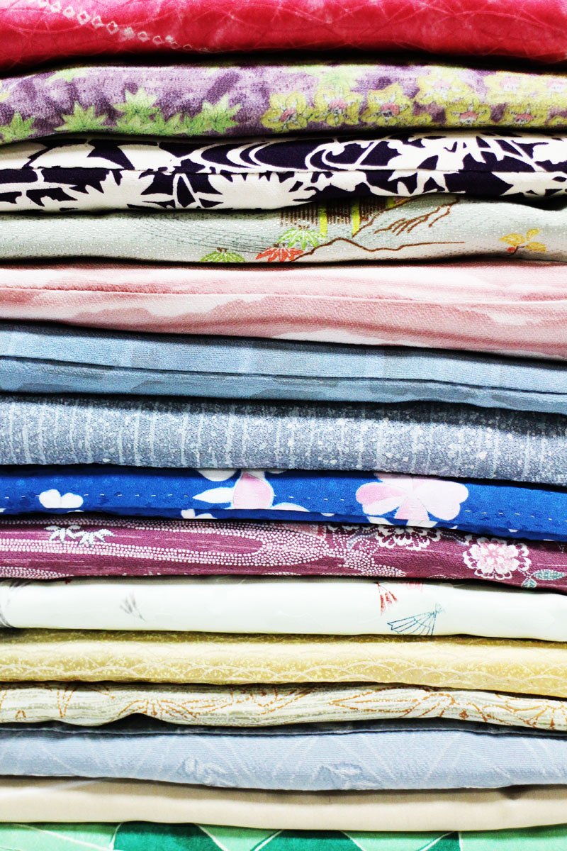 【京夢桜】★宝箱★お洒落大人用女性用正絹小紋等色々御着物１５枚まとめ売り★和柄着付け趣味海外観光外国人リメイク★売り切り★RWK809