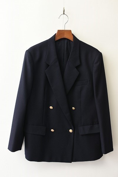 3O8888 美品 BURBERRY バーバリー ジャケット ブレザー 金ボタン 紺 