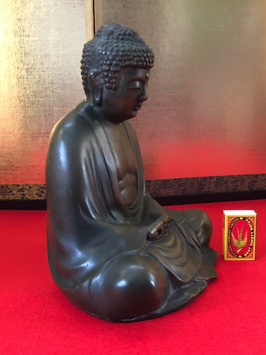 №438 仏教美術 銅(青銅)製 「阿弥陀如来坐像」4.2kg 金属工芸