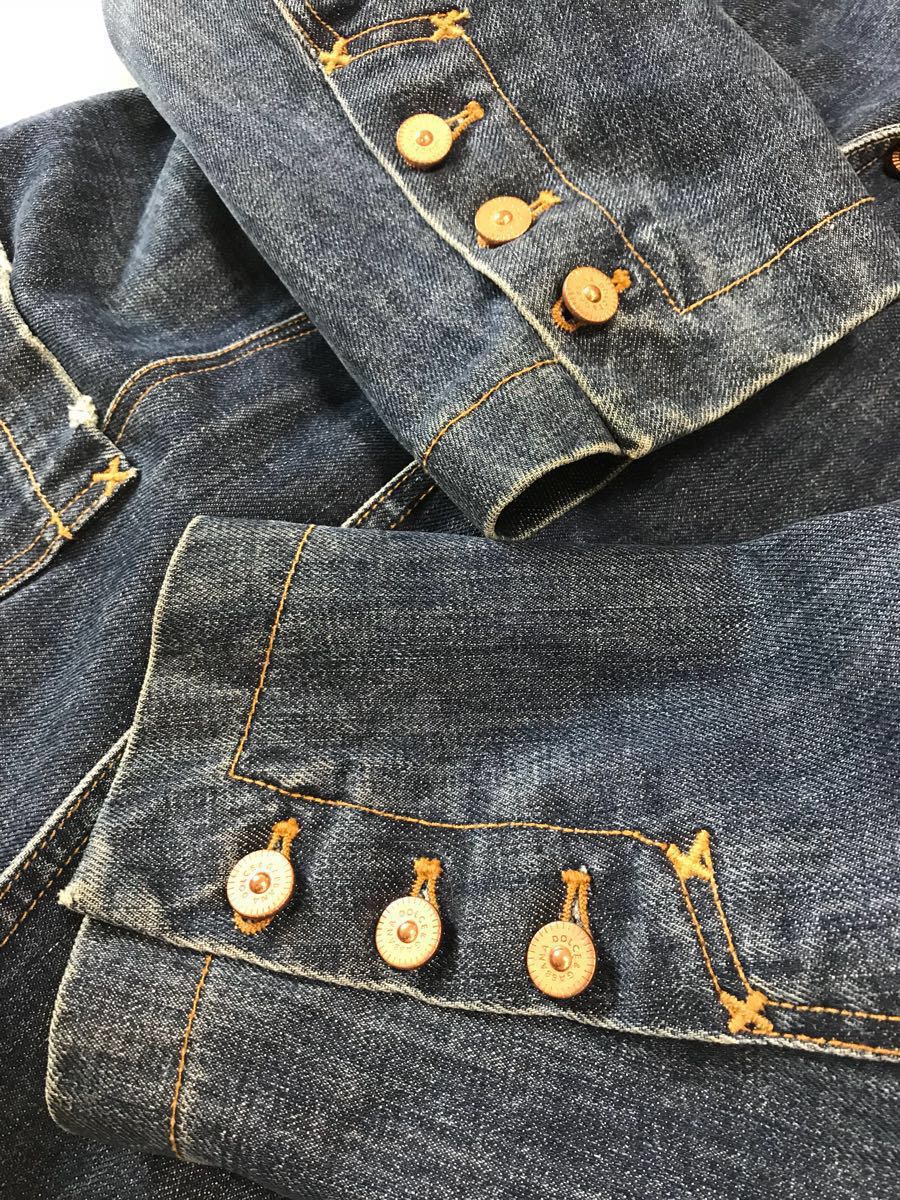 新品同様 デニムジャケットで魅せる【DOLCE&GABBANA/ドルチェ&ガッバーナ 】紳士的な切り返し 襟のクラッシュ加工 デニム ジャケット