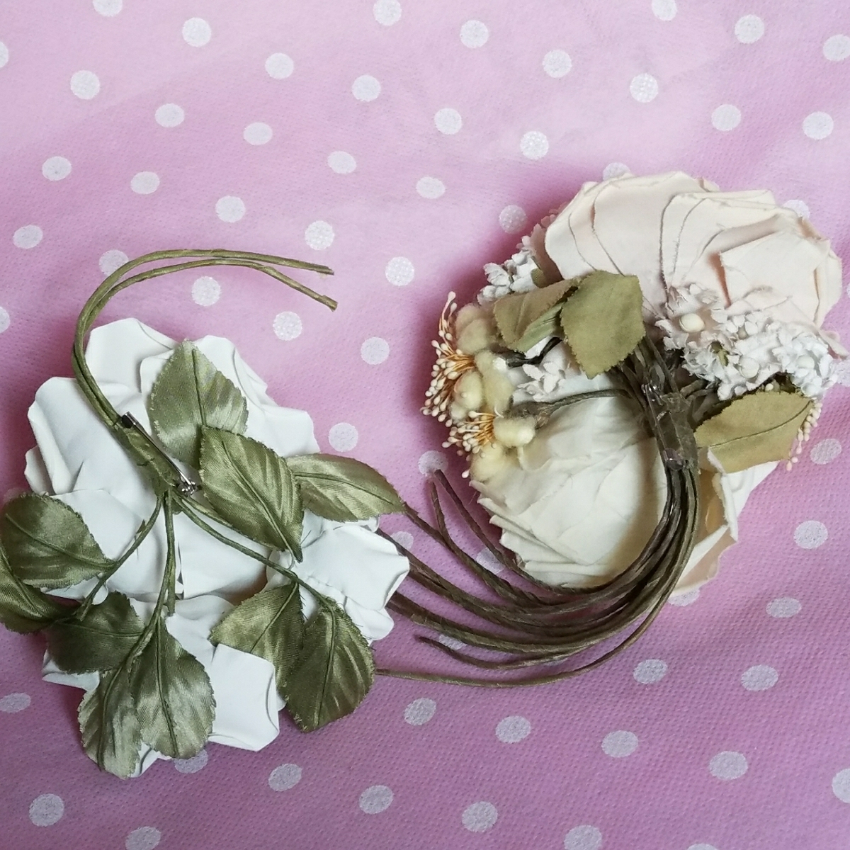 1円～美品ピンクハウス・インゲボルグ花コサージュセット ブローチ