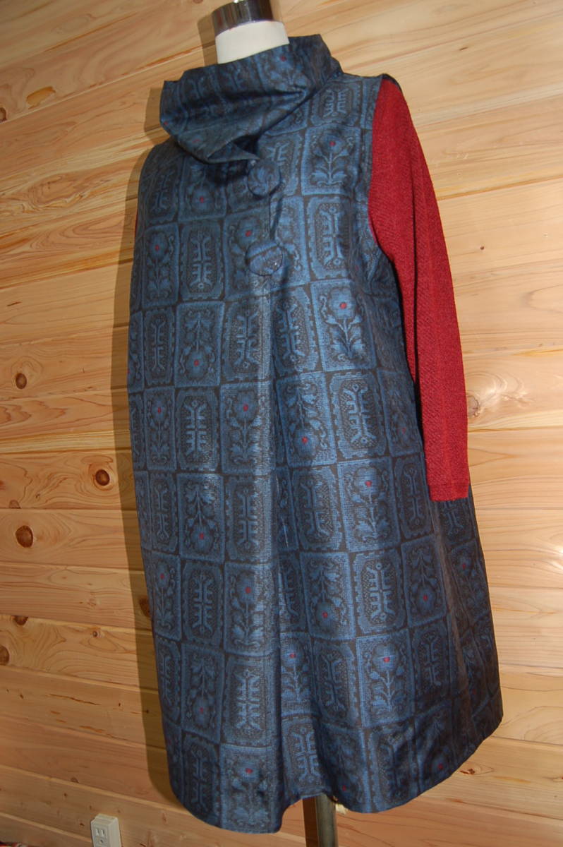 松鶴 着物リメイク 和柄 ハンドメイド 村山大島紬 ベスト ノースリーブ チュニック 女性和服 着物 売買されたオークション情報 Yahooの商品情報をアーカイブ公開 オークファン Aucfan Com