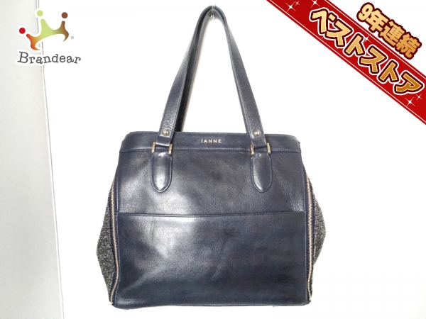 レディース IANNE イアンヌ 2WAY トートバッグ レザー バイカラー