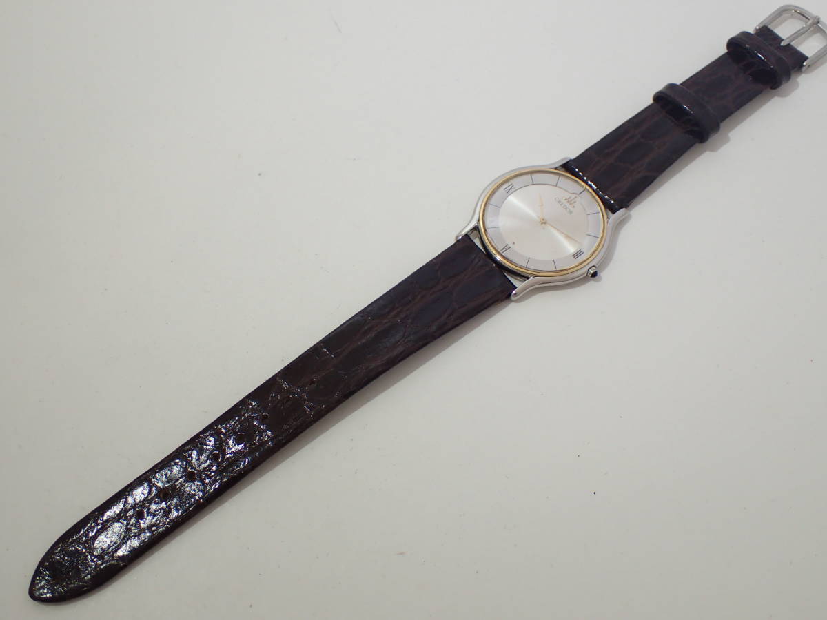 【稼働】SEIKO CREDOR 18K 5A74-0020 腕時計 新品電池 SEIKOセイコー】クレドール/5A74-0020/18Kベゼル/メンズ腕時計/電池