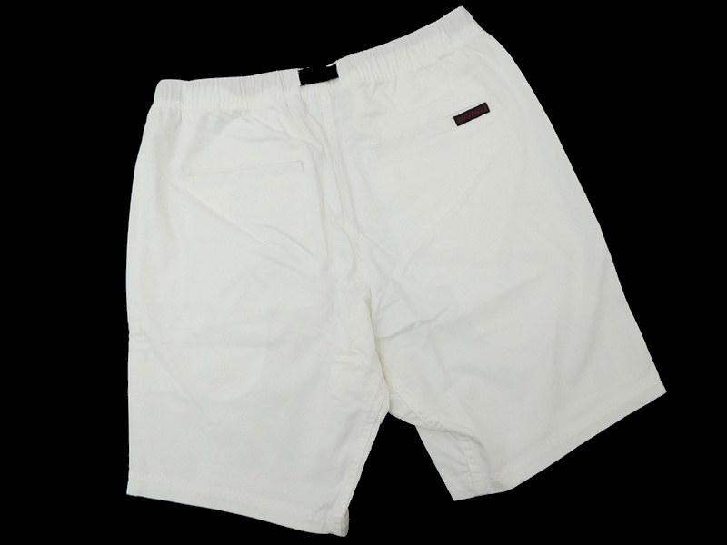 新品 GRAMICCI グラミチ NN-SHORTS 製品染め ストレッチ ベルト付き クライミング ショートパンツ ショーツ 白 M / n614-9