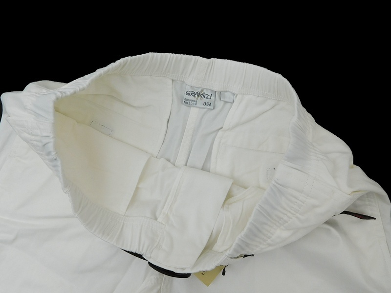 新品 GRAMICCI グラミチ NN-SHORTS 製品染め ストレッチ ベルト付き クライミング ショートパンツ ショーツ 白 M / n614-9