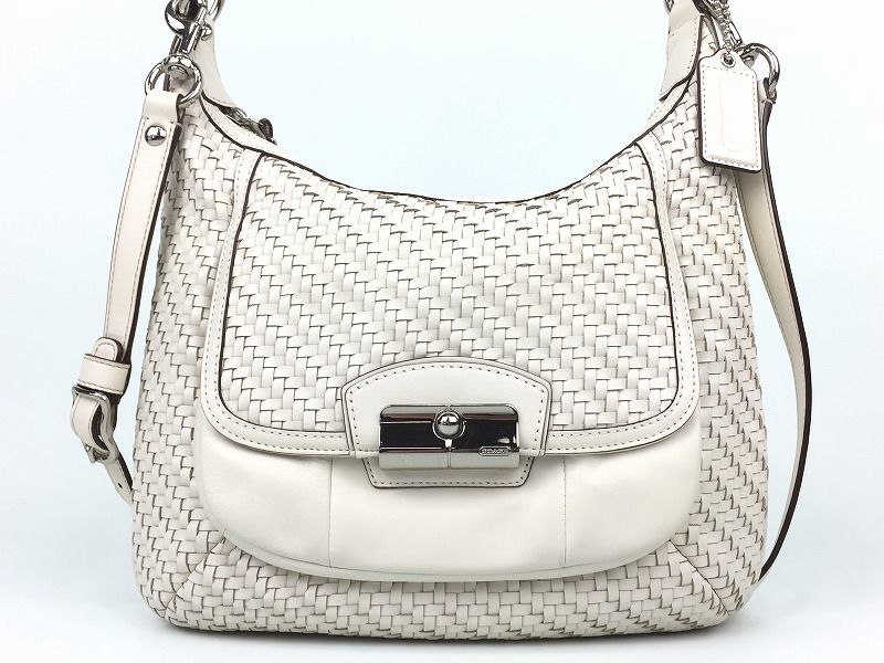 COACH コーチ クリスティン ウーブンレザー 2way ホーボー ショルダー 