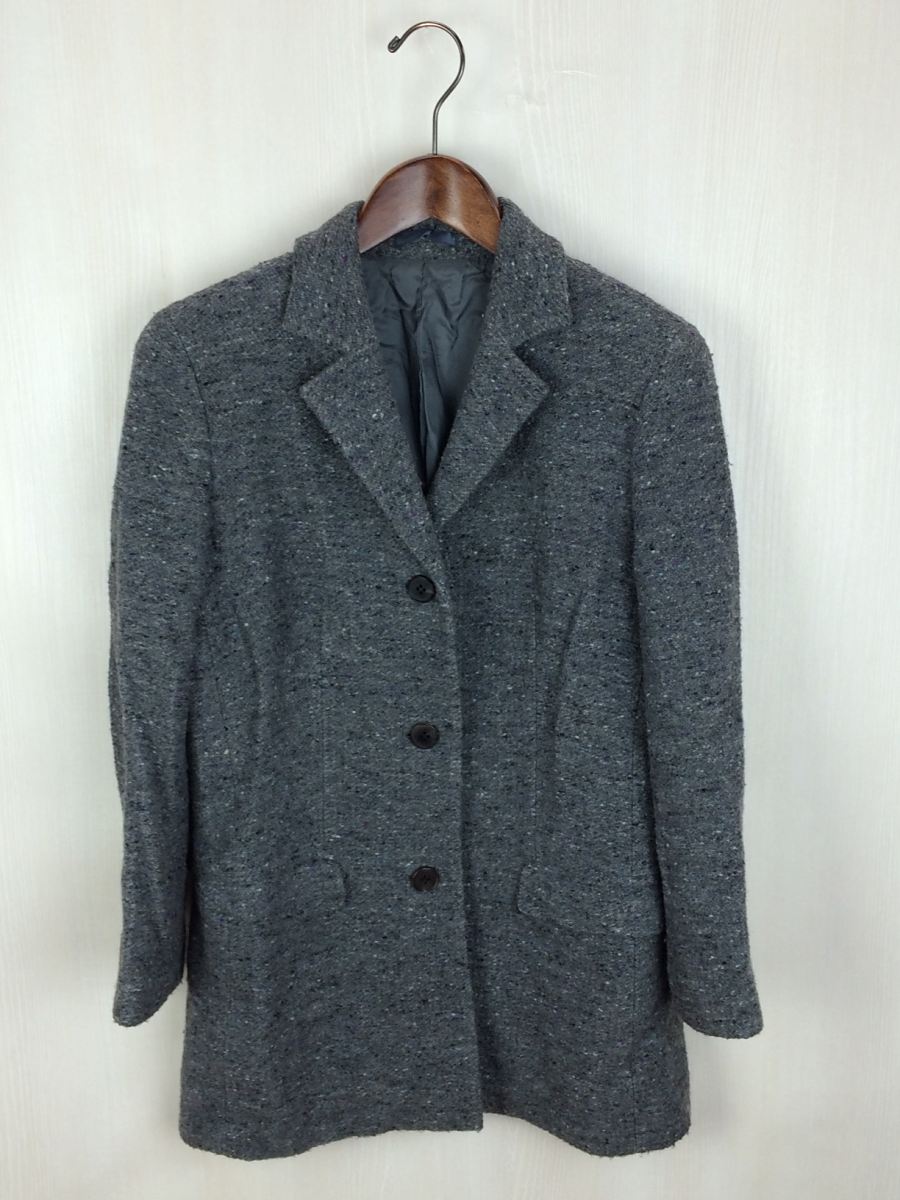 BURBERRY◆カシミヤ混3Bウールジャケットジャケット/42/ナイロン/GRY/FJA41-880/中古