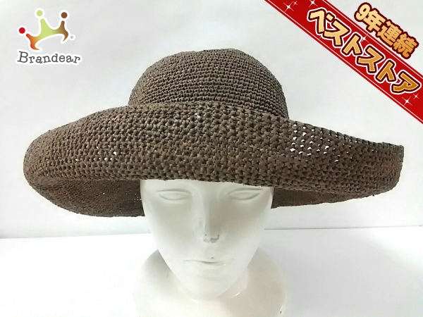 ヘレンカミンスキー HELEN KAMINSKI 帽子 ラフィア ブラウン 美品