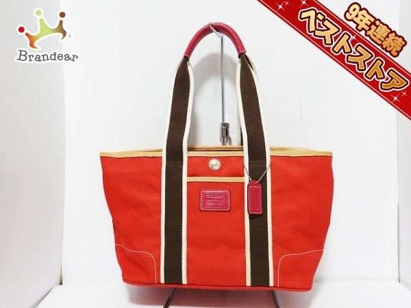 コーチ トートバッグ 赤ロゴ 【良品】コーチ トートバッグ 肩掛け 