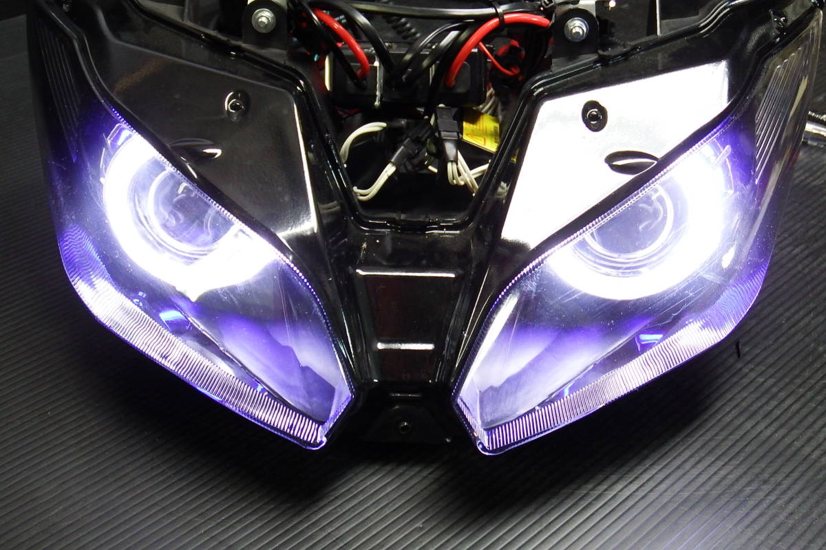 高品質 NINJA250 ニンジャ250 プロジェクターヘッドライト HID イカリング EX250L(ヘッドライト)｜売買されたオークション情報、yahooの商品情報をアーカイブ公開 - オークファン カワサキ用