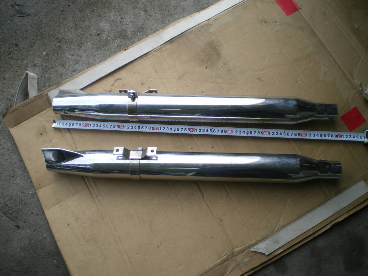 フィッシュテールマフラー 左右 2本 社外品 長さ 80cm 径455mm 汎用 