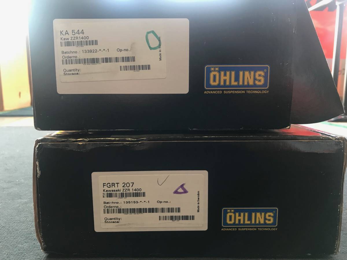 中古】OHLINS KAWASAKI ZX-14R/ZZR1400用 フロントフォーク＆リア