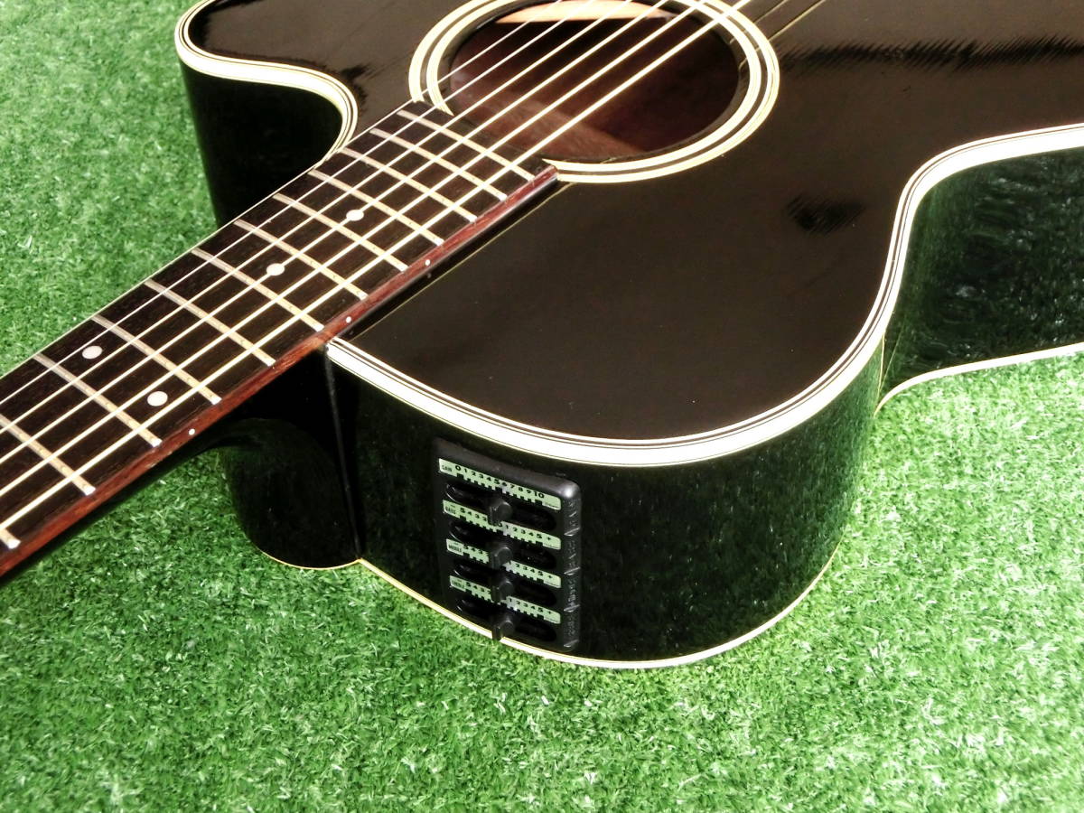 即決 TAKAMINE PT-106 良音エレアコギター 真黒タカミネ製 