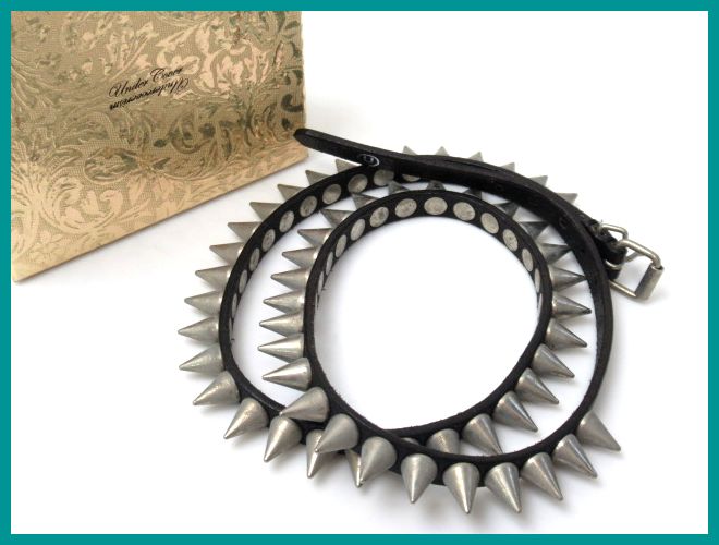 89577☆UNDERCOVER/アンダーカバー 2012SS スタッズ 三連 レザー  