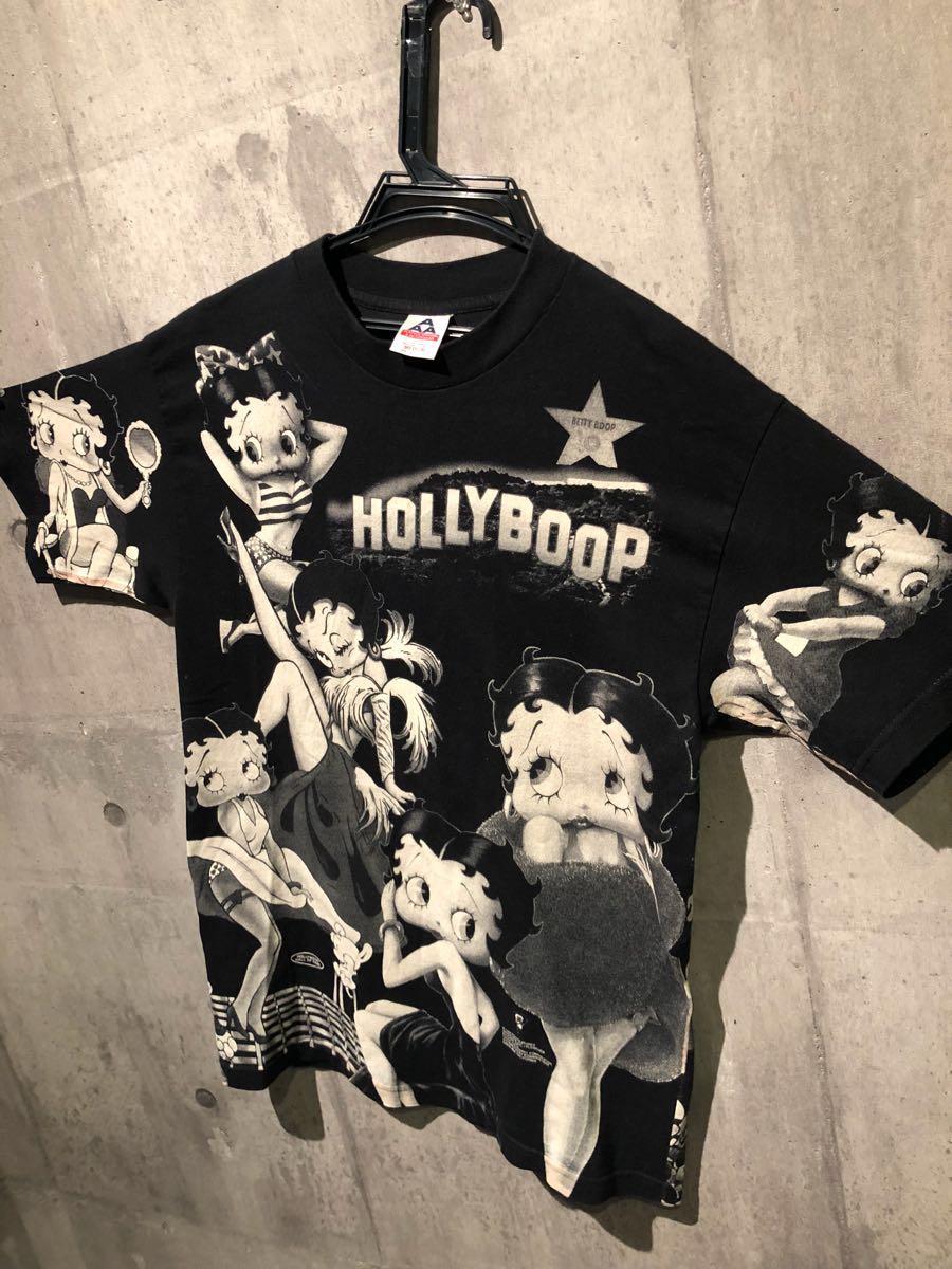 美品 希少お得セット 98年製 ベティーブープ ベティちゃん Betty Boop ベティ総柄Tシャツ&ビッグロゴ！デニムジャケット ビンテージ 90s80s ベティちゃん ベティ ブープ 限定パッケージ ブープ™ 今「60s」のレトロさが逆に新しい！ベティーちゃんこと『ベティー