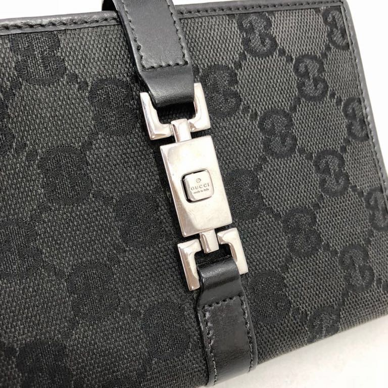 E 必見！ 中古品 GUCCI グッチ 手帳カバー 6穴 ジャッキーライン GG柄