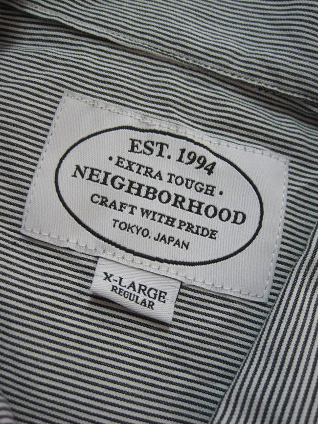 美品/16SS/NEIGHBORHOOD ネイバーフッド CLASSIC WORK STRIPE/C-SHIRT.SS NBHD OGワッペン付き ストライプ ワーク シャツXL/メンズ ネイバーフッド NEIGHBORHOOD 16SS 161FPNH-CSM01S H-S&frasl; 激レア