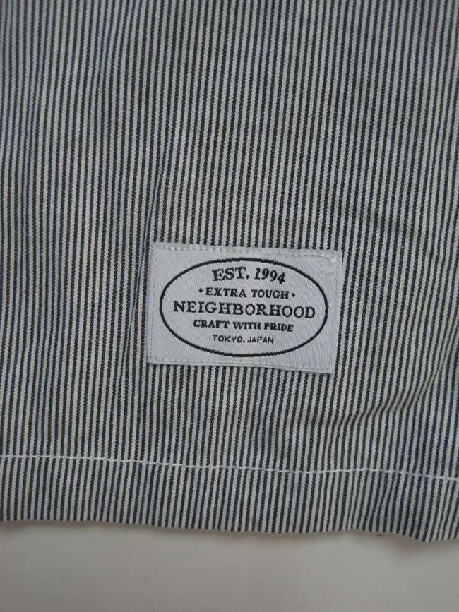 美品/16SS/NEIGHBORHOOD ネイバーフッド CLASSIC WORK STRIPE/C-SHIRT.SS NBHD OGワッペン付き ストライプ ワーク シャツXL/メンズ ネイバーフッド NEIGHBORHOOD 16SS 161FPNH-CSM01S H-S&frasl; 激レア