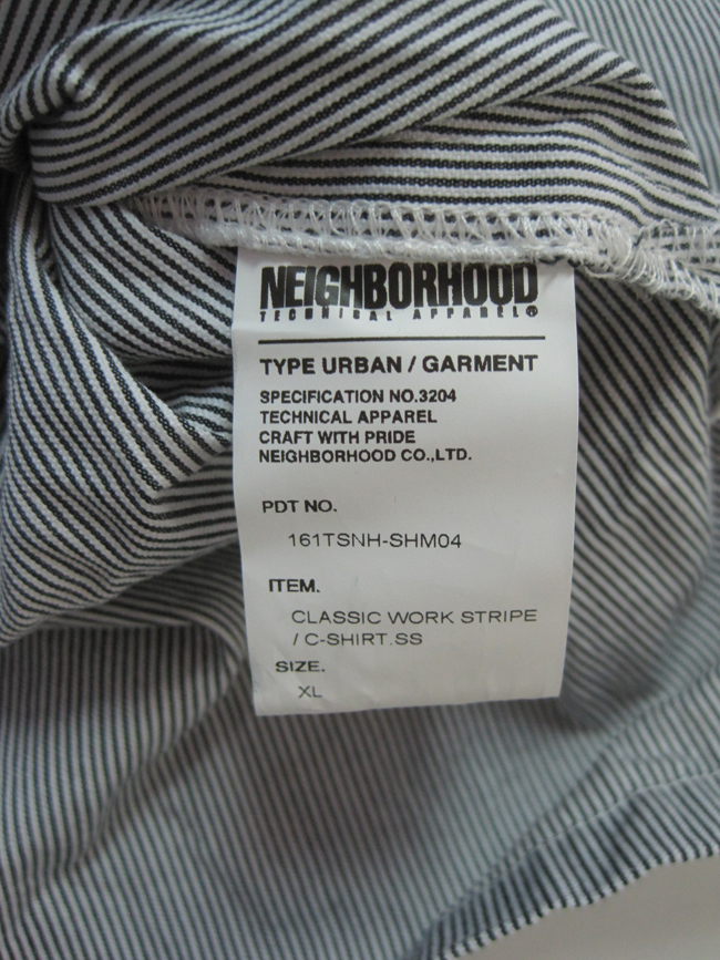 美品/16SS/NEIGHBORHOOD ネイバーフッド CLASSIC WORK STRIPE/C-SHIRT.SS NBHD OGワッペン付き ストライプ ワーク シャツXL/メンズ ネイバーフッド NEIGHBORHOOD 16SS 161FPNH-CSM01S H-S&frasl; 激レア