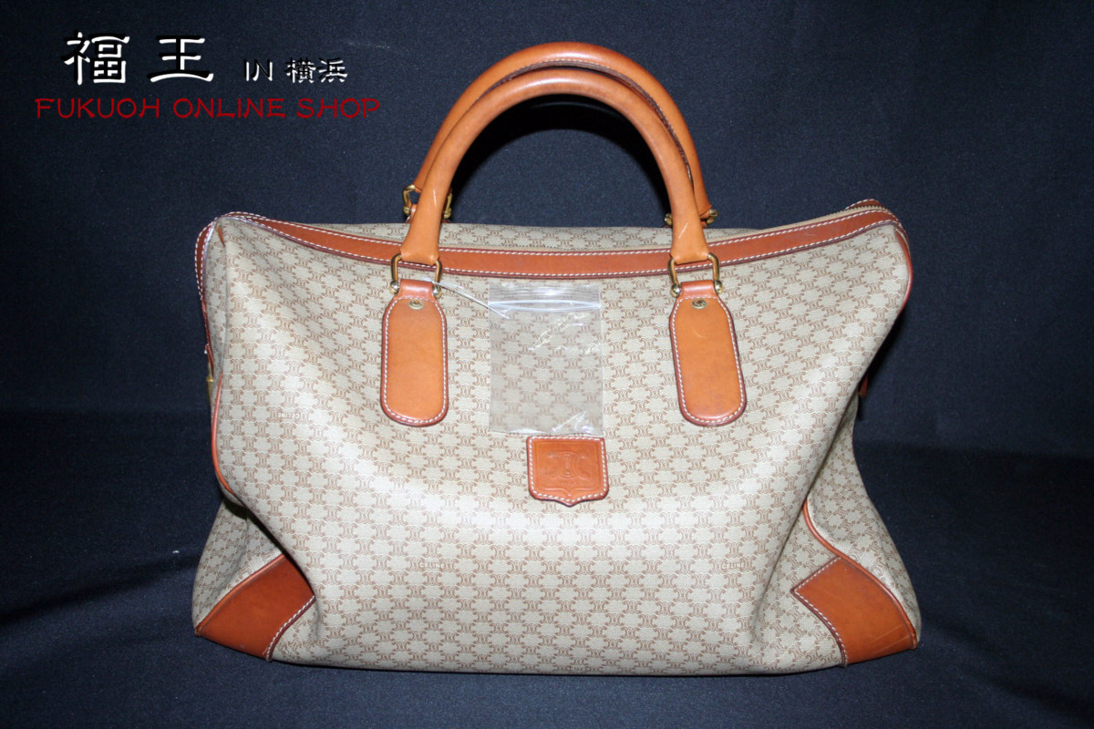 セリーヌ マカダム柄 CELINE ボストンバッグ レザー ハンドバッグ 
