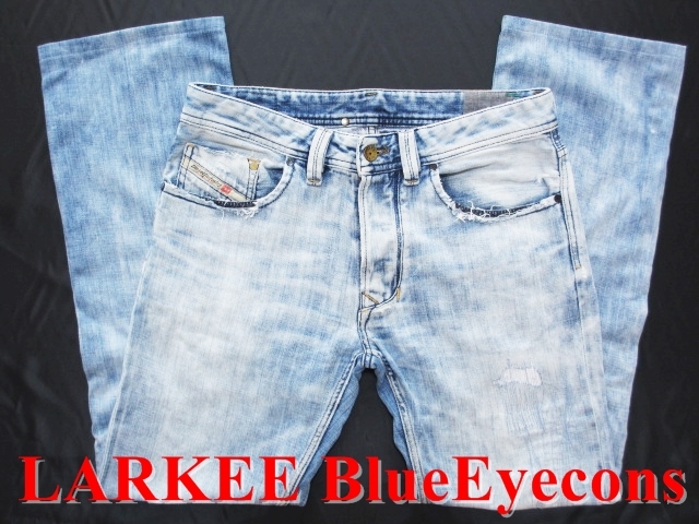 即決 廃盤 DIESEL LARKEE ディーゼル ラーキー W29 ブルーアイコン レギュラーストレート イタリア製 ジーンズデニム メンズ M相当 　