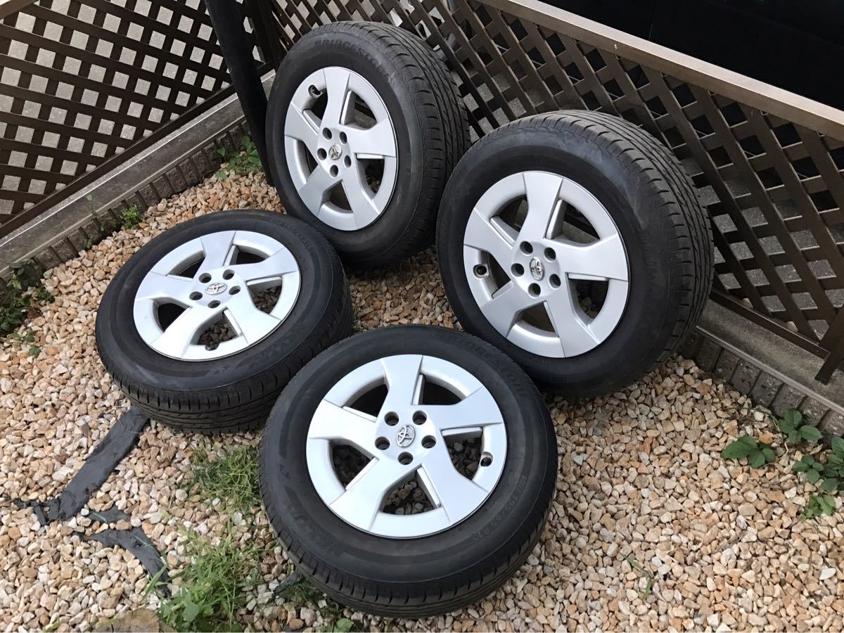 1円 30プリウス純正15インチアルミ&タイヤ 4本セット 2015年 約8 9分山  