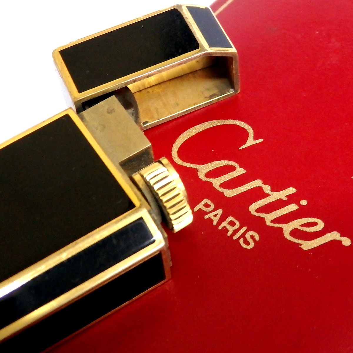 Cartier カルティエ ローラー ガス ライター ブラック×ゴールド色 