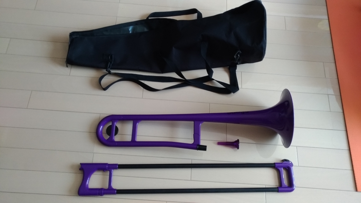 pBone プラスチック製トロンボーン パープル 紫 【中古品】 管楽器