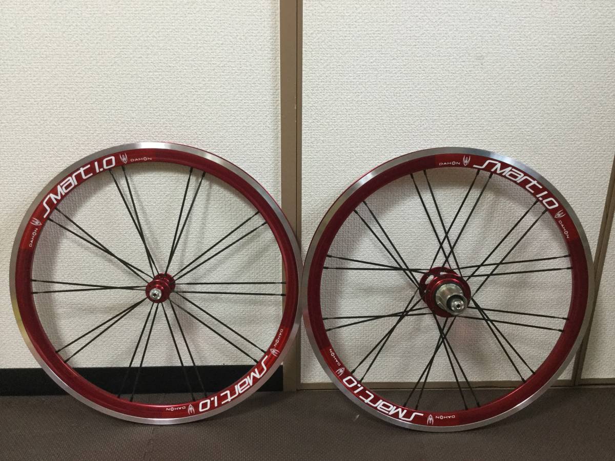 「ホイール」DAHON最高級 純正11速 smart 1.0　 ETRTO451 ホイール前後セット74mm/130mm 仏式バルブ検）dahon mu elite 小キズあり