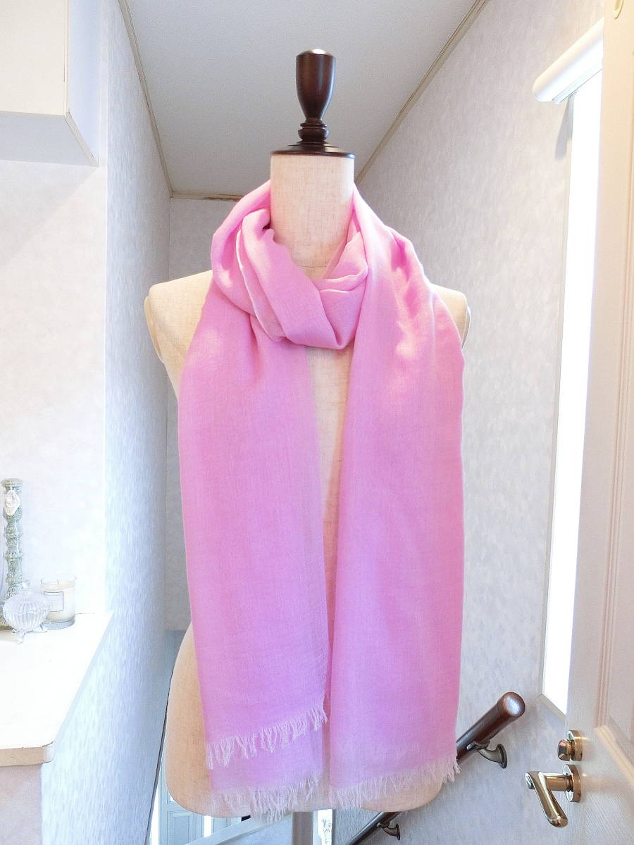 theory ピンク系 やわらか大判ストール