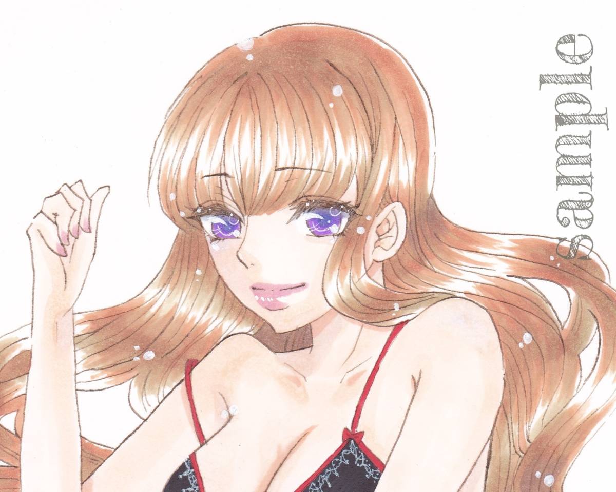 オリジナル イラスト 手描き ランジェリー ベビードール 創作 A4