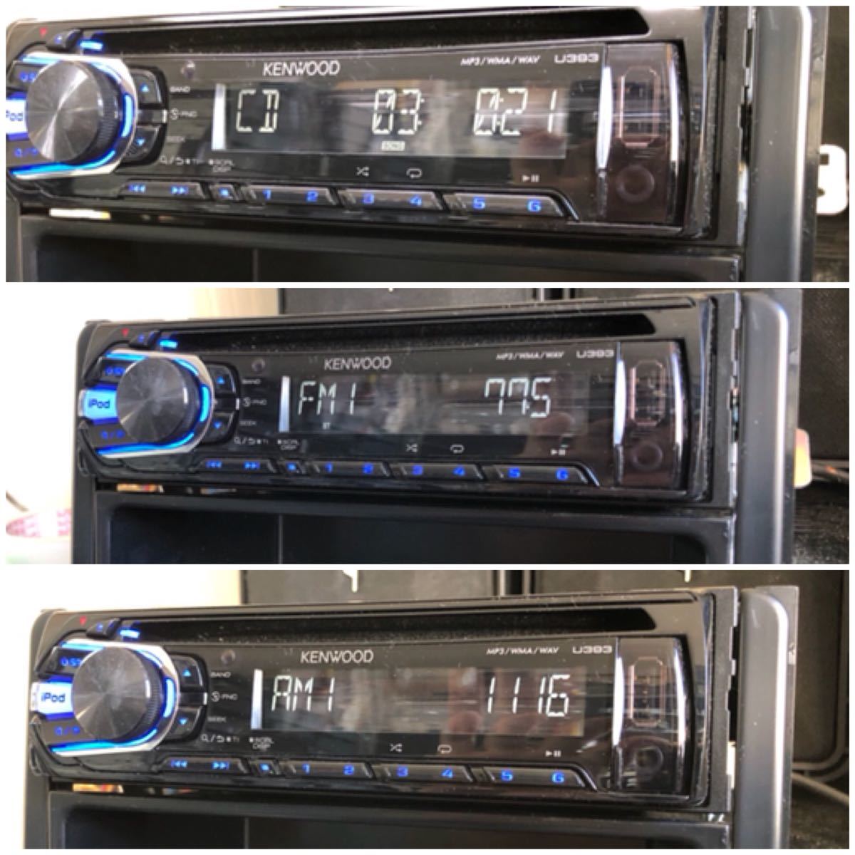 未使用！1DIN □スズキ 純正OP ケンウッド U330BTHS CDデッキ USB AUX