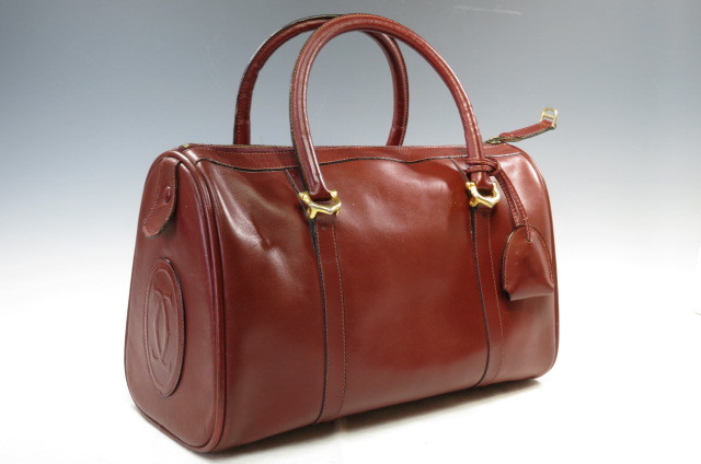 Cartier カルティエ 2C/マストライン レザー ボストンバッグ