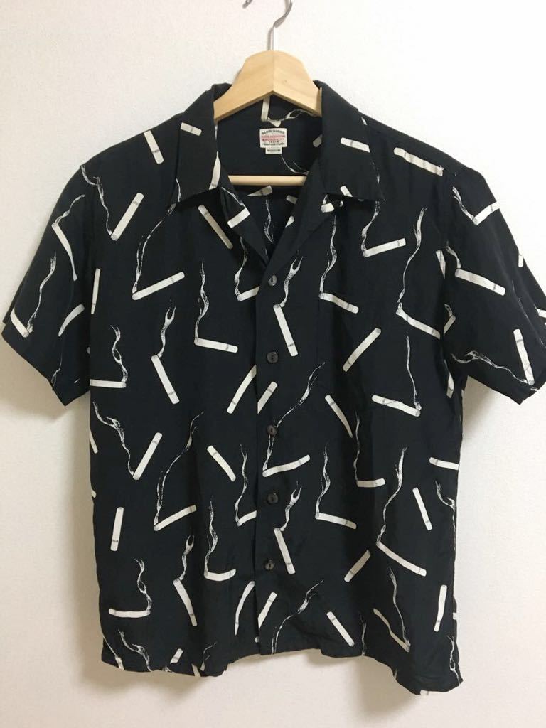 希少【1円スタート】COOTIE アロハシャツ タバコ柄 Mサイズ 降谷建志 KJ着 スカシャツ レーヨンシャツ クーティー CRIMIE ロットワイラー 