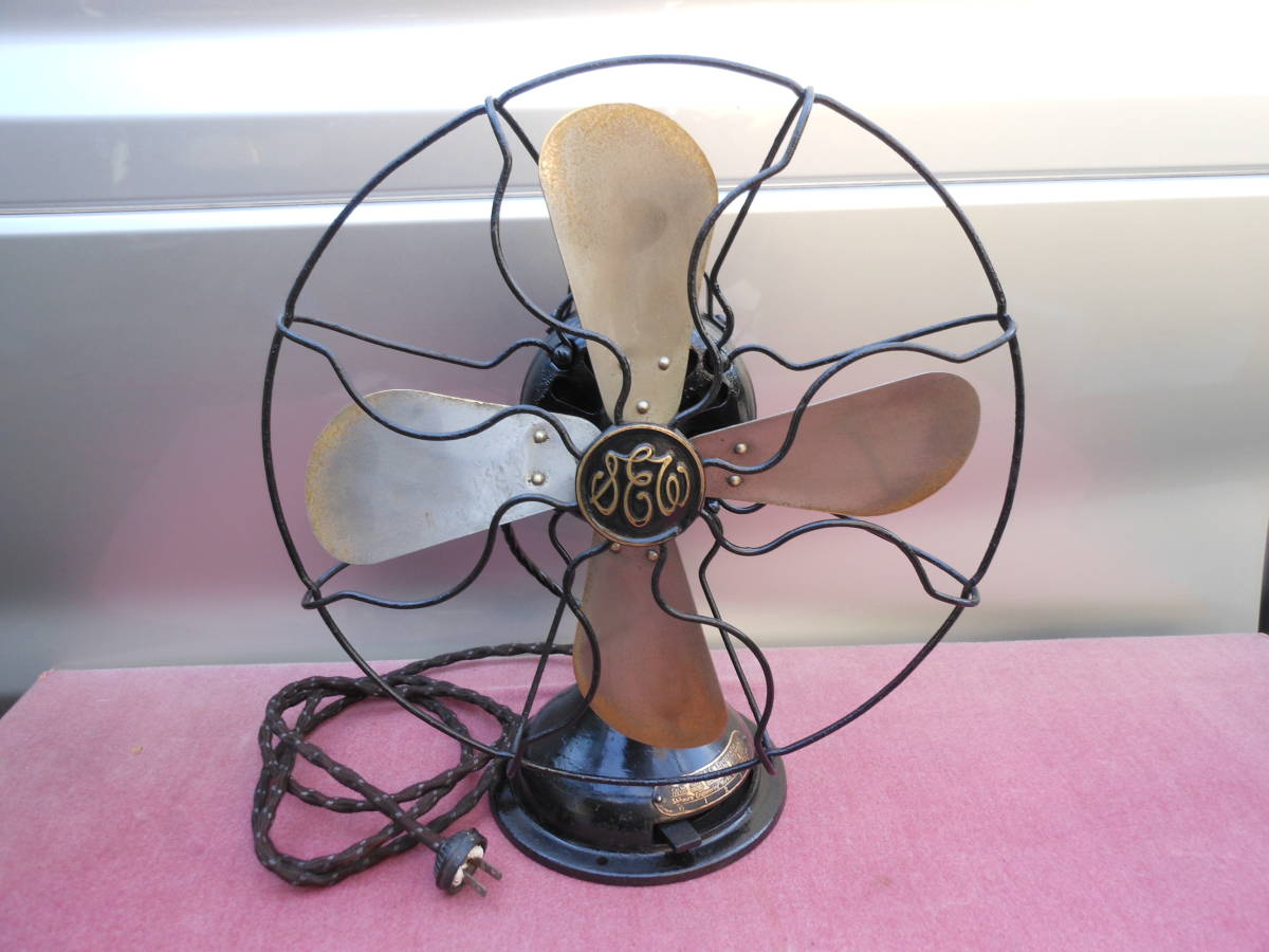 蔵出 古い芝浦扇風機 当時物 動作品 戦前 真鍮4枚羽 希少 扇風機 芝浦