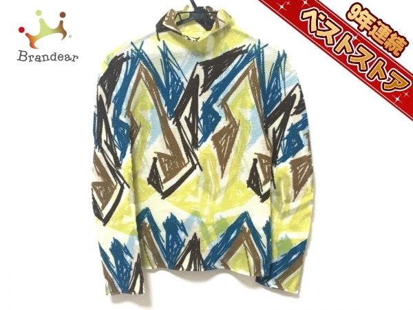 トップス 長袖カットソー イッセイミヤケ ISSEYMIYAKE 白×イエロー