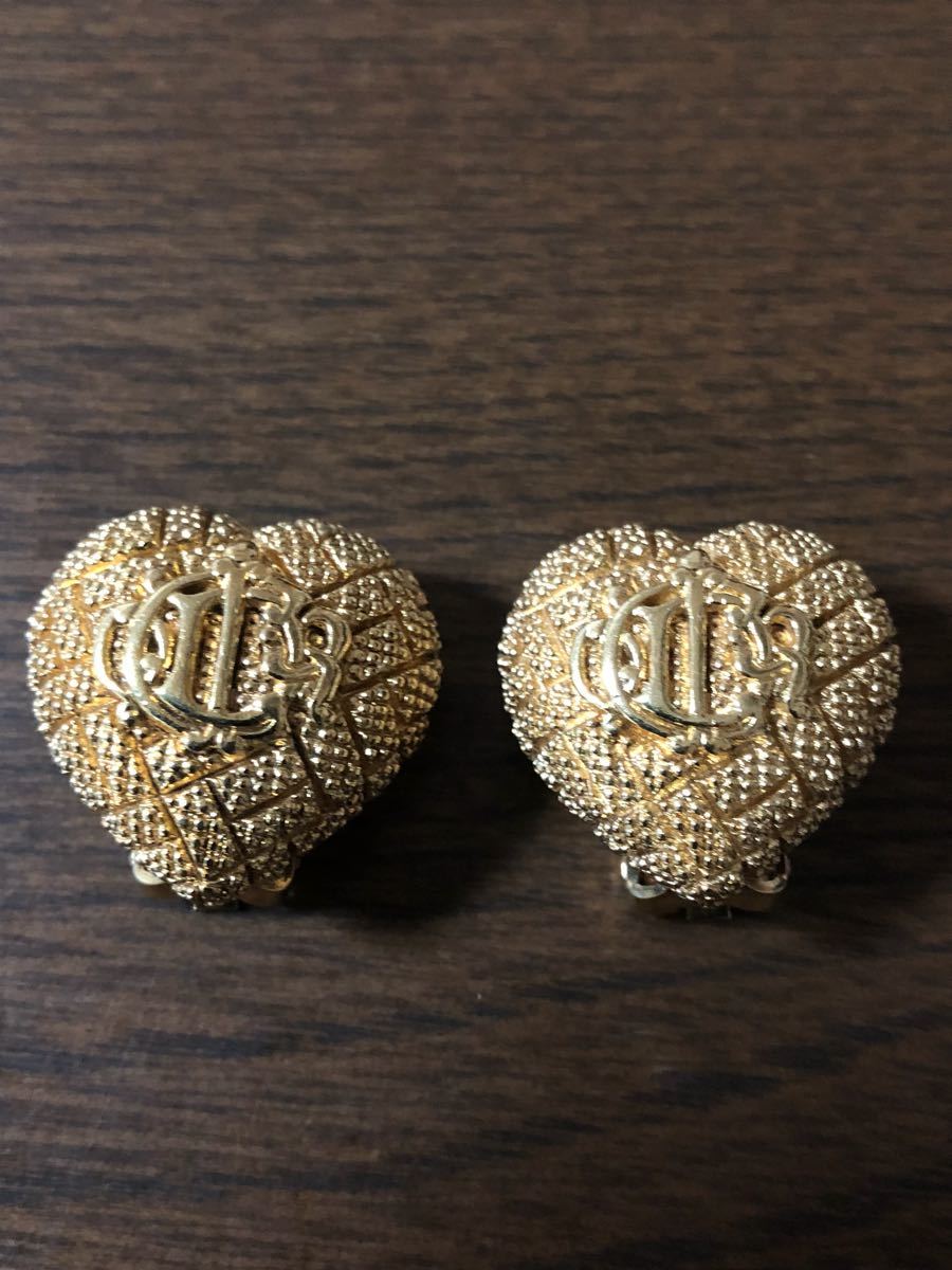 ディオール イヤリング ヴィンテージ 昭和 ゴールド ハート 金属素材 アンティーク