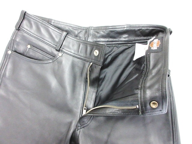 【本革 W32】ハーレーダビッドソン レザーパンツ バイクパンツ L ハーレーダビッドソン HARLEY DAVIDSON レザー パンツ ブーツカット