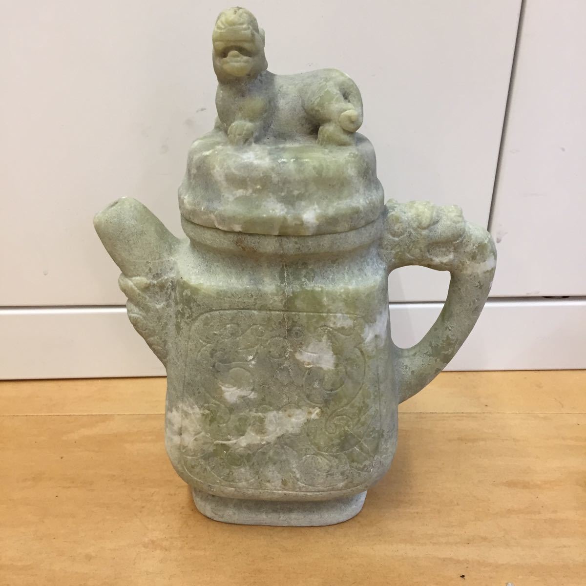 数量限定，新品 6968□ 中国骨董 天然石 取付盆 盆 龍彫刻 彫刻 急須 蓋