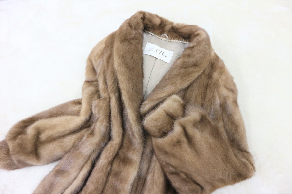 美品【Belle Vison】ベルビジョン【SAGA MINK】高級毛皮 パステル 