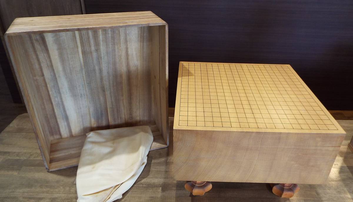 脚付き囲碁盤 碁石セット 天然木 厚み17.5cm 重量12.5kg 木製
