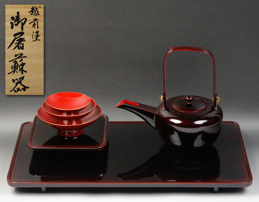 お屠蘇セット 屠蘇器 越前漆器 輪島塗 stock❤️越前漆塗り屠蘇器セット