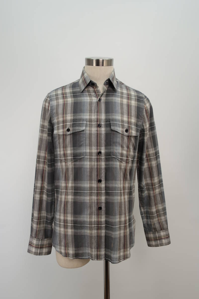イタリア製SAINT LAURENTメンズシャツ新品同様J03-008 メンズ シャツ