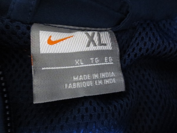 ナイキ NIKE メンズ ウインドブレーカー上下 FCBARCELONA 紺地 赤ライン XL 中古良品_3