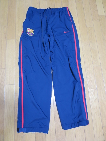 ナイキ NIKE メンズ ウインドブレーカー上下 FCBARCELONA 紺地 赤ライン XL 中古良品_7