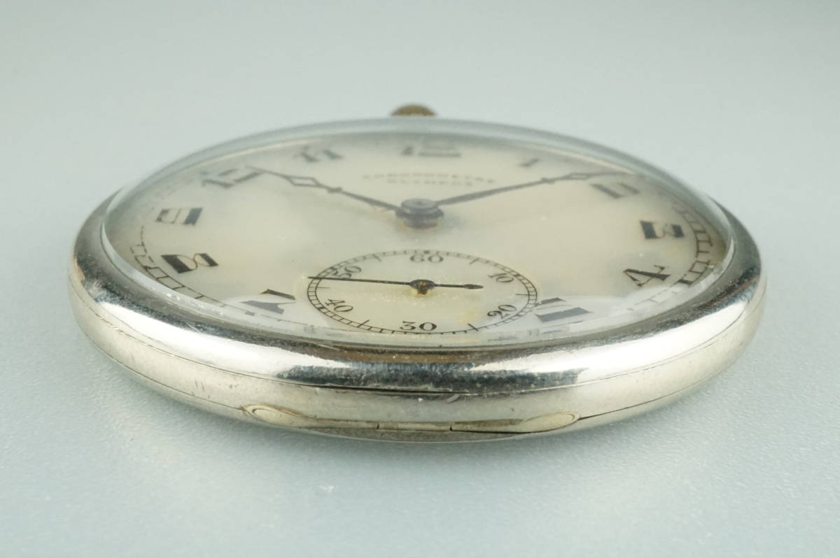 CHRONOMETRE OLYMPUS シェルダイアル 懐中時計 18石 手巻き クロノ 