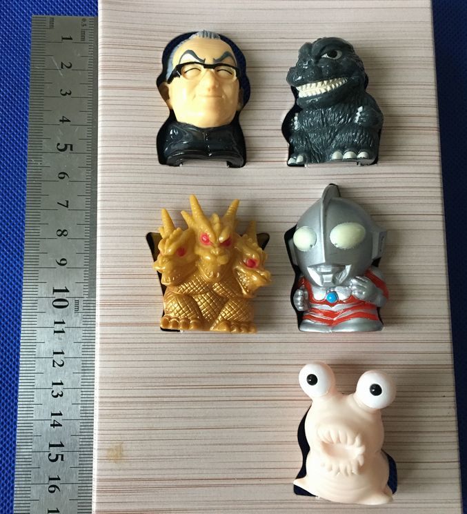 ユタカ ◎ 円谷英二 指人形セット 円谷英二 ゴジラ キングギドラ ウルトラマン ナメゴン ◎ ソフビ フィギュア_3