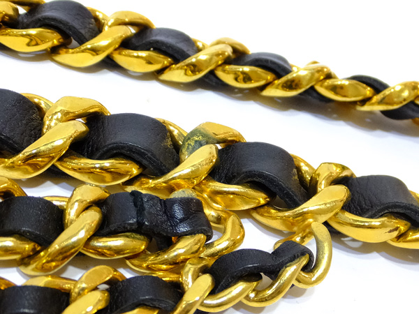 1円～【CHANEL】シャネル チェーンベルト 三連 ゴールドカラー ココ