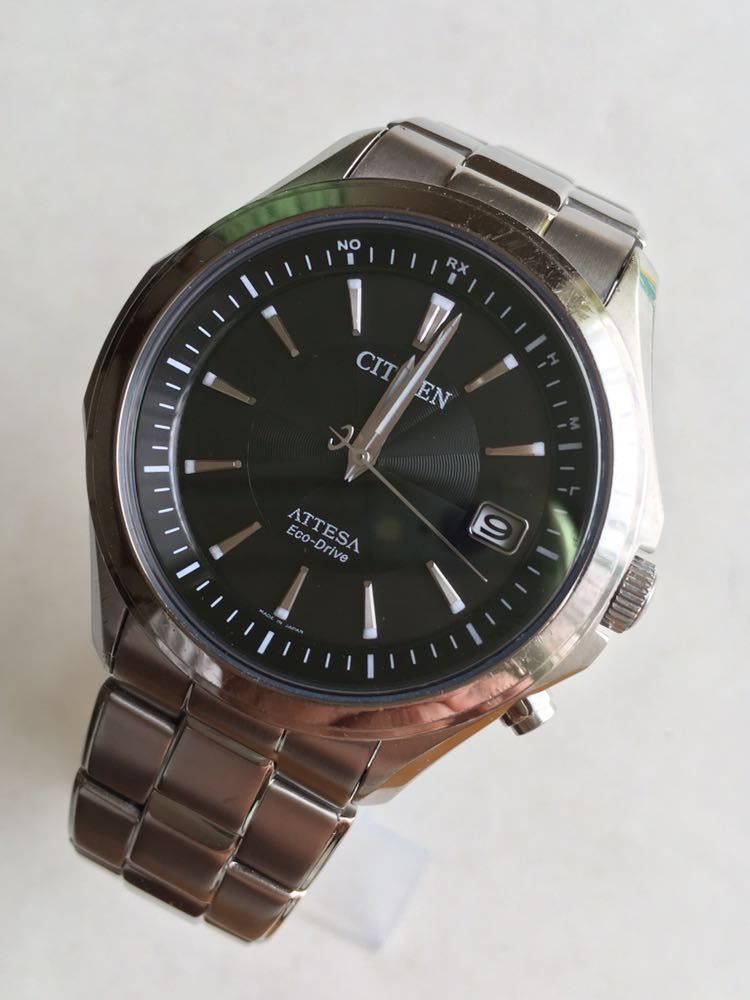 CITIZEN アテッサ　H110-T014836 チタン シチズンアテッサ電波 H110-T014836 チタン製10BARメンズ